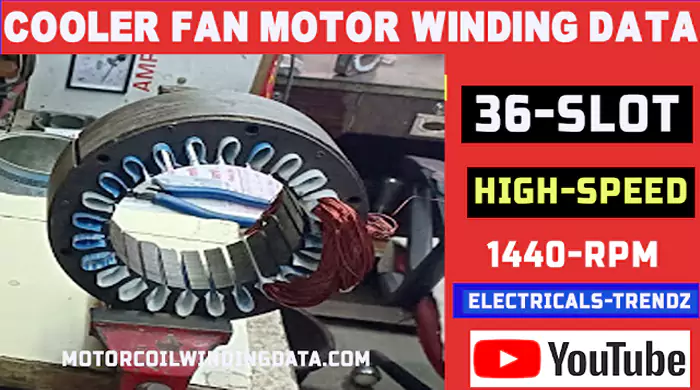 cooler fan motor winding data coil turn data in hindi
