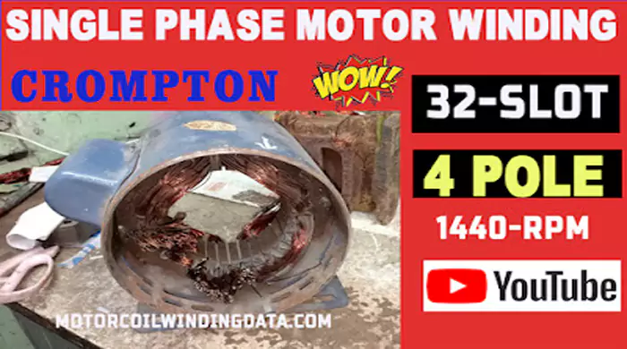 Induction Motor Winding | 1hp single phase motor winding data.