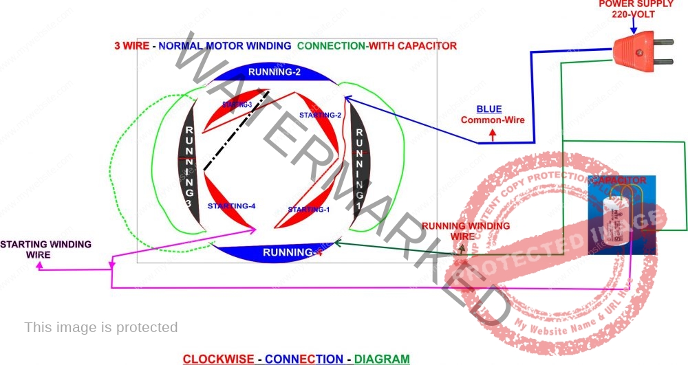 18 Inch exhaust fan Connection Diagram by motorwinding.in