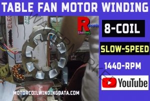 Table fan motor winding data with connection 8 Slot Table Fan Winding Data |Table fan motor winding data with Connection in Hindi With 35 Number Wire.