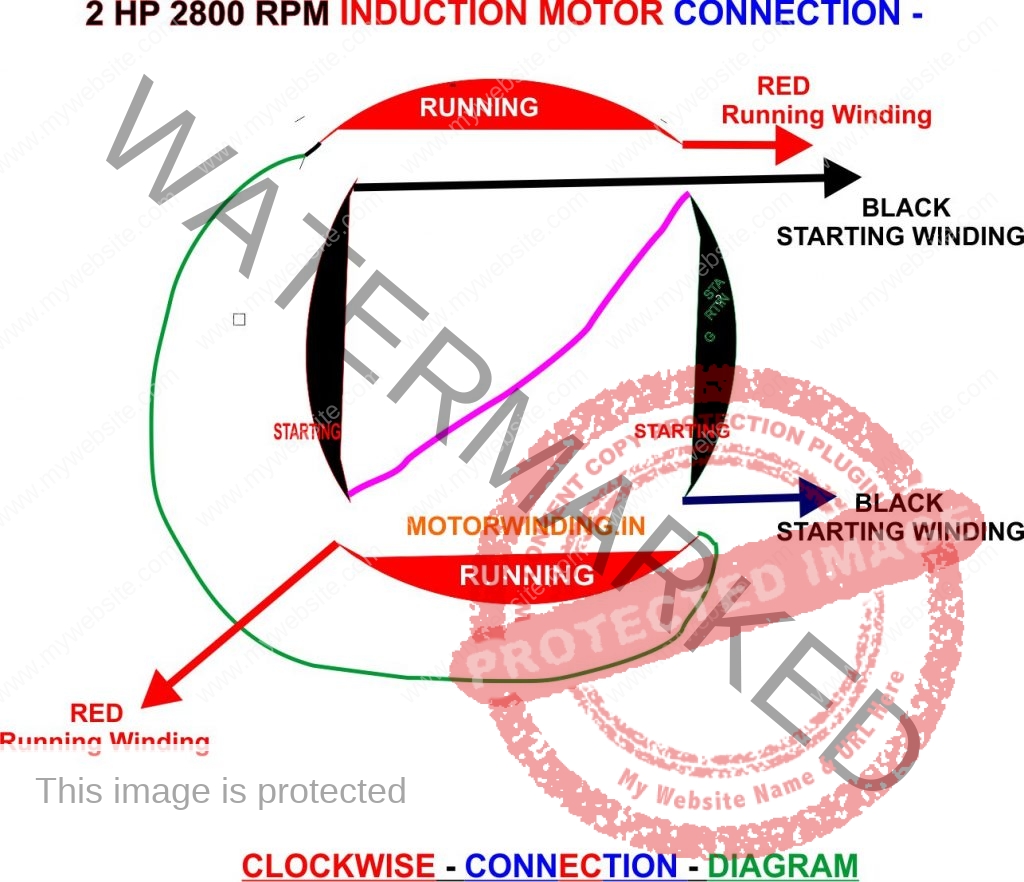 Diagram single phase motor winding 13+ 220V